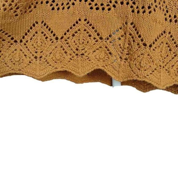 Vintage Keren Golden Wheat‎ Open Knit Sweater Sz 1X - Picture 6 of 13